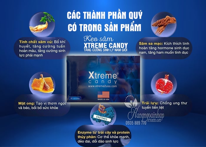 Kẹo sâm Xtreme Candy 30 viên, tăng cường sinh lý nam giới 56