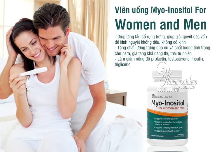Viên uống Myo-Inositol For Women and Men 120 viên của Mỹ 7