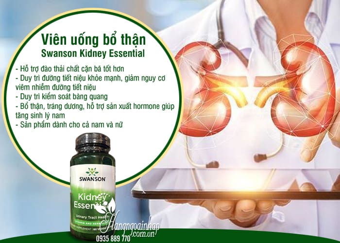 Viên uống bổ thận Swanson Kidney Essential 60 viên của Mỹ 1