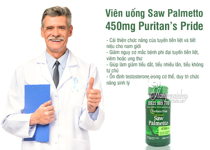 Viên uống Saw Palmetto 450mg Puritan’s Pride 100 viên Mỹ 7