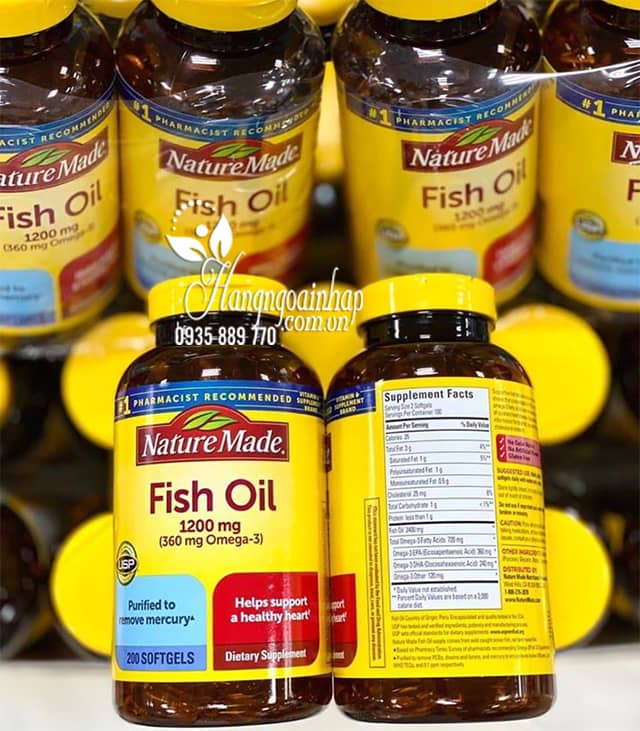 Nature Made Fish Oil 1200mg 360mg Omega 3 200 Viên, giá tốt