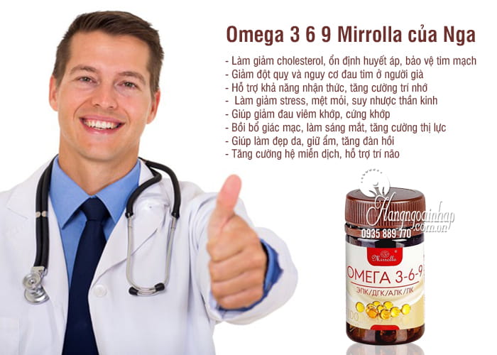 Omega 3 6 9 Mirrolla của Nga 100 viên - Omega 369 Nga 3