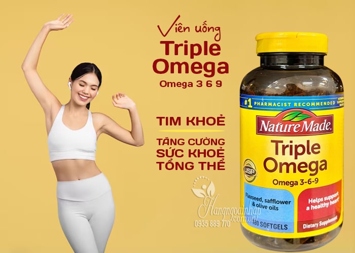 Viên uống Triple Omega 3 6 9 Nature Made 180 viên của Mỹ 12
