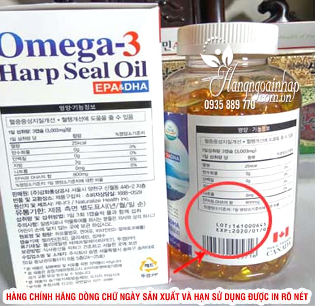 Dầu hải cẩu Omega 3 Harp Seal Oil 1000mg 300 viên nén 2