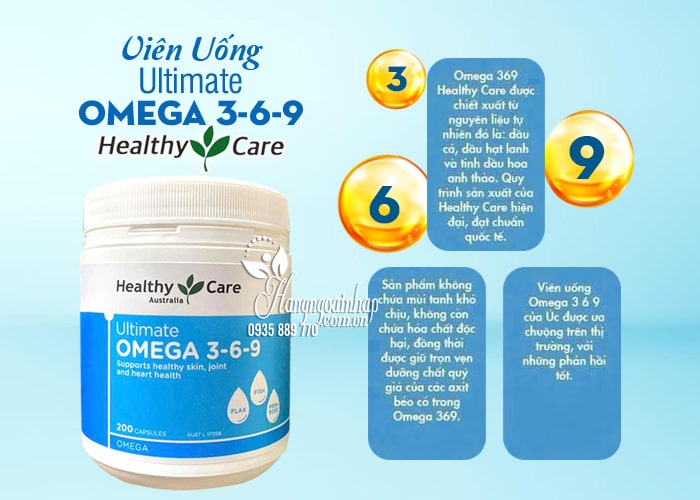 Viên uống Omega 3 6 9 Healthy Care Ultimate của Úc hộp 200 viên 3