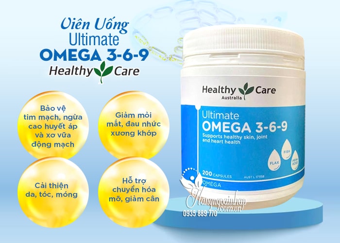 Viên uống Omega 3 6 9 Healthy Care Ultimate của Úc hộp 200 viên 66