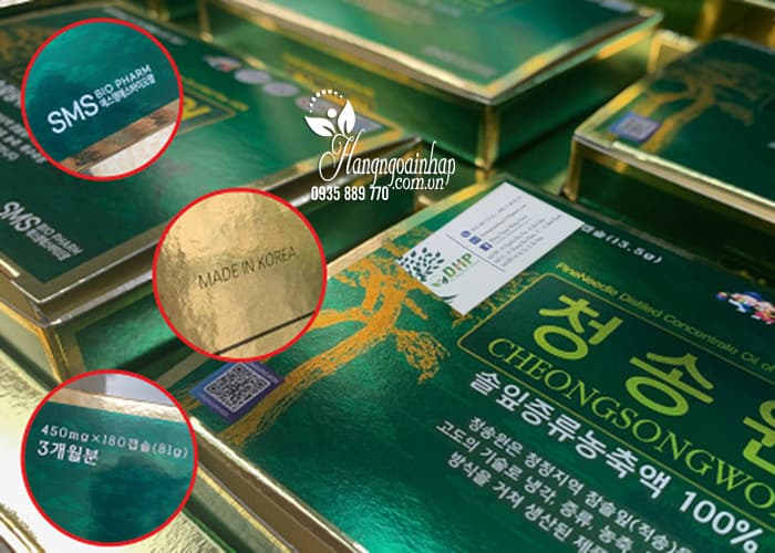 Tinh dầu thông đỏ cao cấp Cheongsongwon Hàn Quốc 180 viên 68