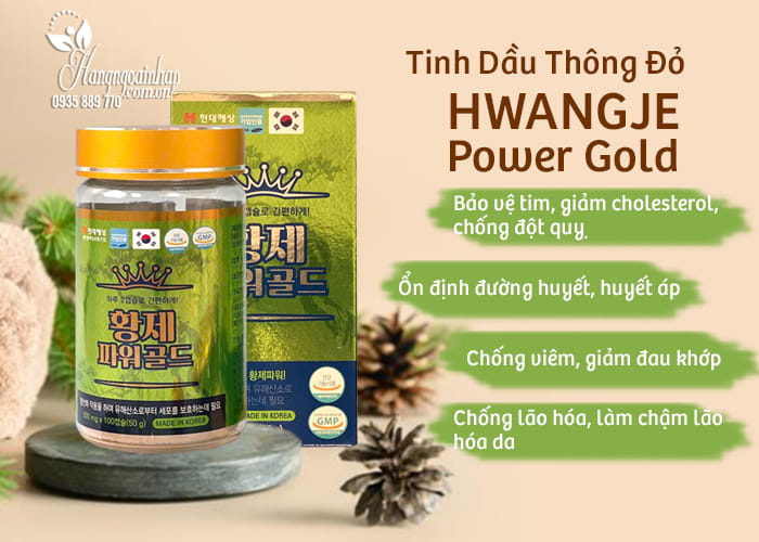 Tinh dầu thông đỏ Hwangje Power Gold 500mg của Hàn Quốc 5