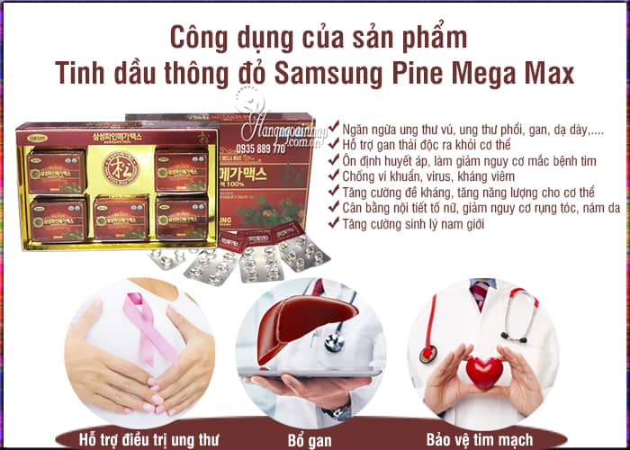 Tinh dầu thông đỏ Samsung Pine Mega Max chính hãng Hàn Quốc 2