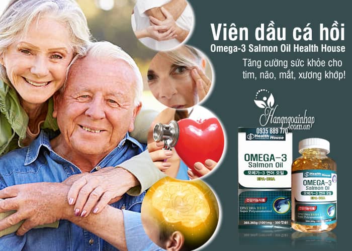 Viên dầu cá hồi Omega-3 Salmon Oil Health House Hàn Quốc  9