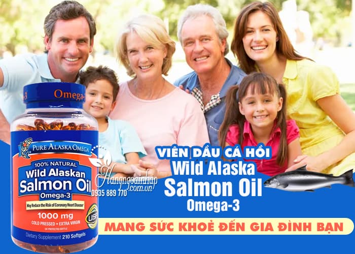 Viên dầu cá hồi Pure Alaska Omega-3 Wild Salmon Oil 1000mg của Mỹ 12