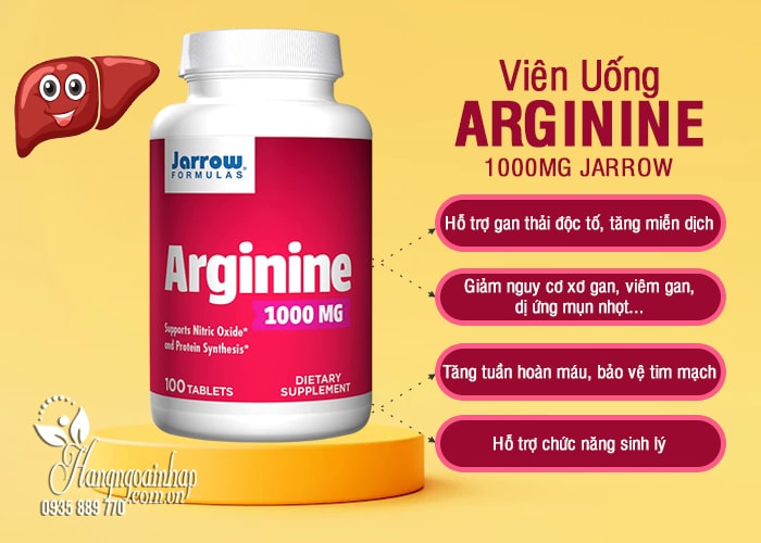 Viên uống Arginine 1000mg Jarrow 100 viên của Mỹ 8