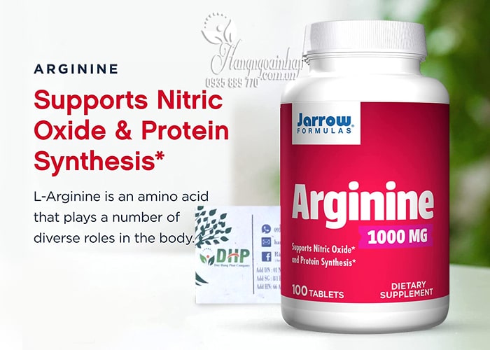 Viên uống Arginine 1000mg Jarrow 100 viên của Mỹ 1