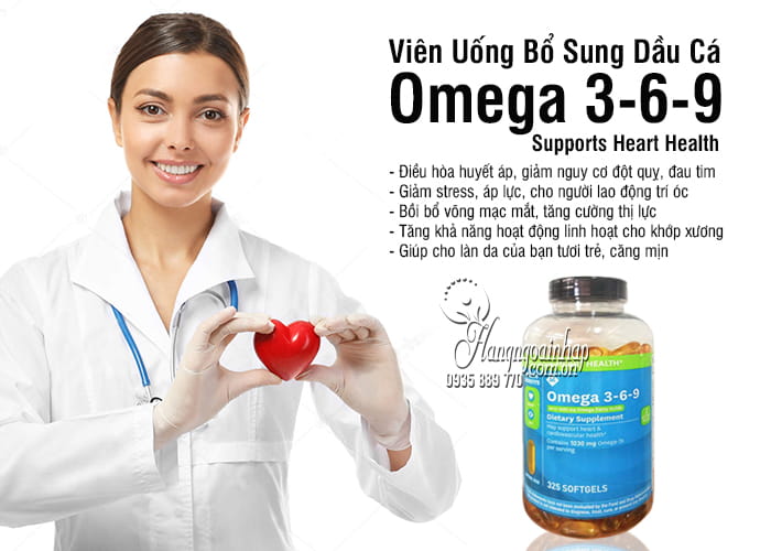 Viên Uống Bổ Sung Dầu Cá Omega 3 6 9 Supports Heart Health 8