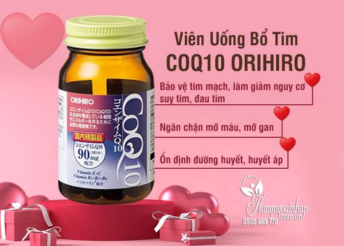 Viên uống bổ tim Coq10 Orihiro 90mg Nhật Bản Hộp 90 viên 1