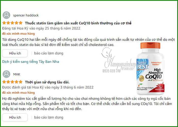 Viên uống bổ tim mạch Doctor's Best High Absorption CoQ10 8