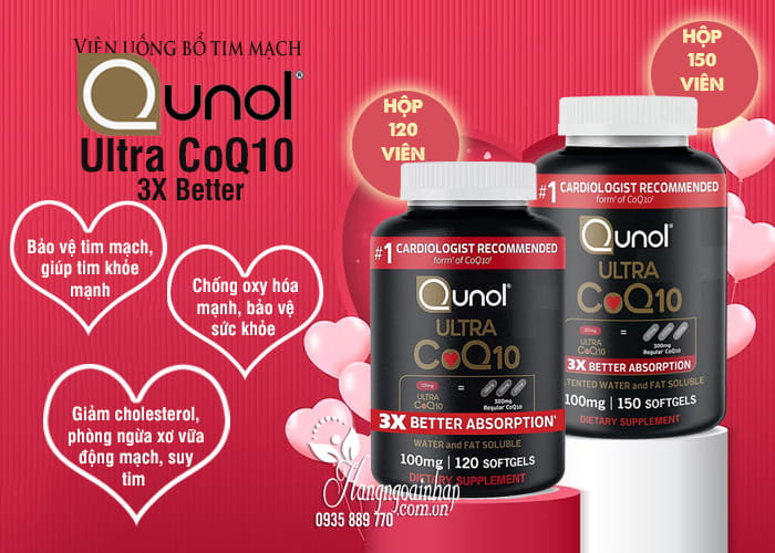 Viên uống bổ tim mạch Qunol Ultra CoQ10 3X Better Mỹ 45