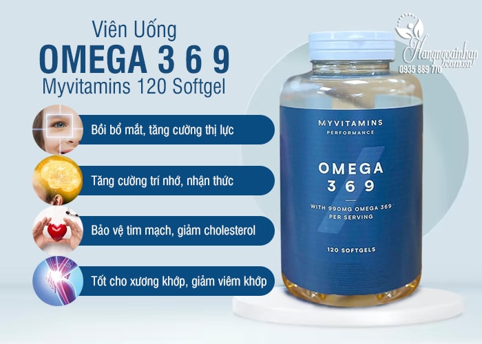 Viên uống Omega 3 6 9 Myvitamins 120 Softgel của Pháp 6