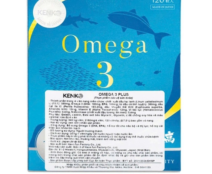 Viên uống Omega 3 Plus Kenko chính hãng Nhật Bản