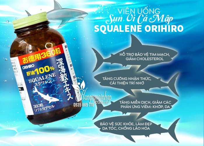 Viên uống sụn vi cá mập Squalene Orihiro 360 viên Nhật Bản 23