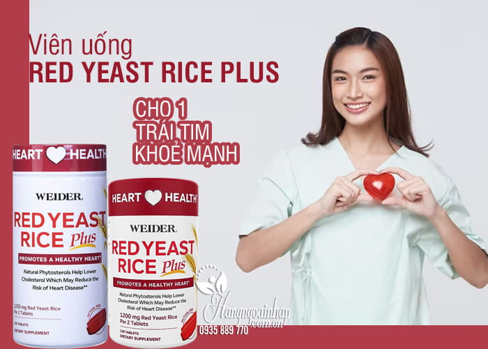 Viên uống Weider Red Yeast Rice Plus 1200mg của Mỹ 1