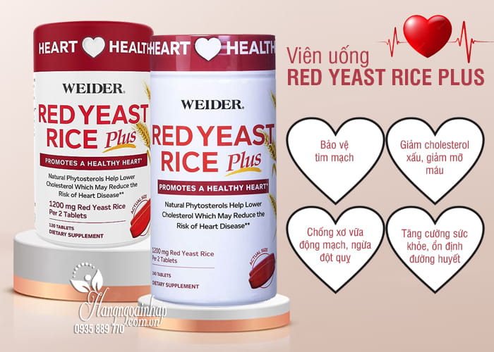 Viên uống Weider Red Yeast Rice Plus 1200mg của Mỹ 5