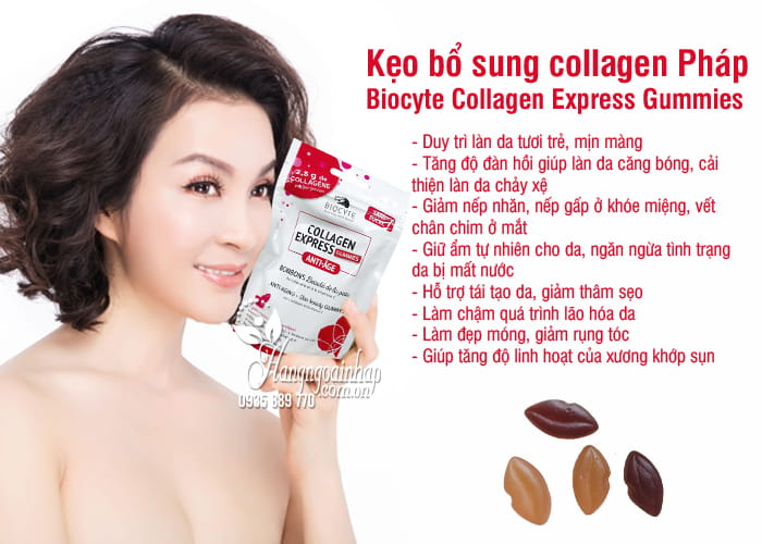 Kẹo bổ sung collagen Pháp Biocyte Collagen Express Gummies 2
