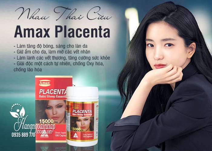 Nhau Thai Cừu Amax Placenta 15000mg Của Úc Hộp 100 Viên 1