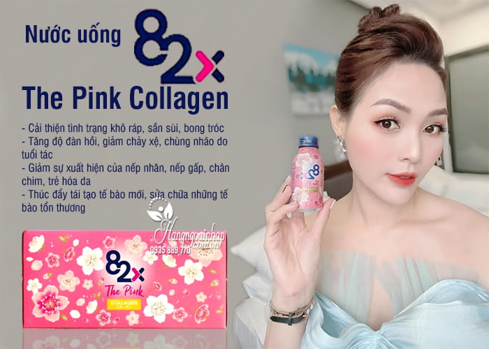 Nước uống 82x The Pink Collagen hộp 10 chai x 100ml Nhật 7