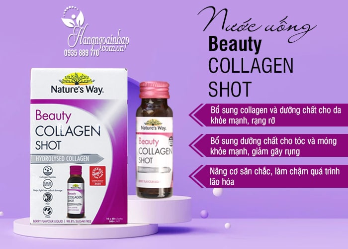 Nước uống Beauty Collagen Shot của Úc, hộp 10 chai x 50ml  6