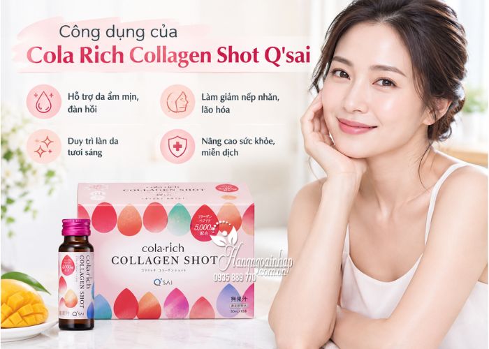 Nước uống Cola-Rich Collagen Shot QSai của Nhật Bản công dụng