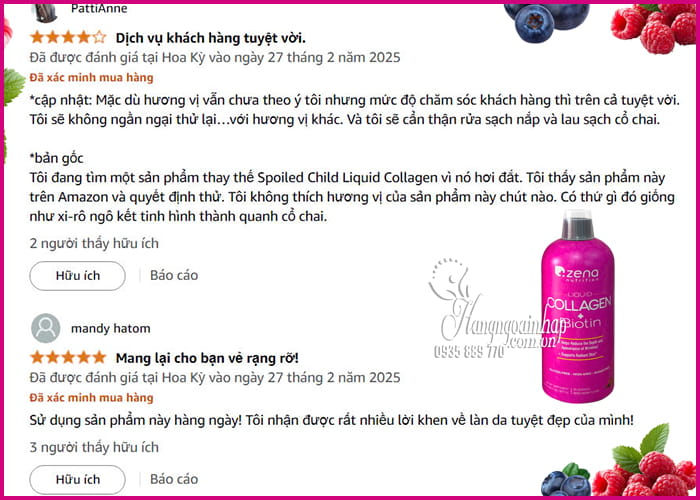 Nước uống Collagen + Biotin Zena Liquid 900ml của Mỹ 47