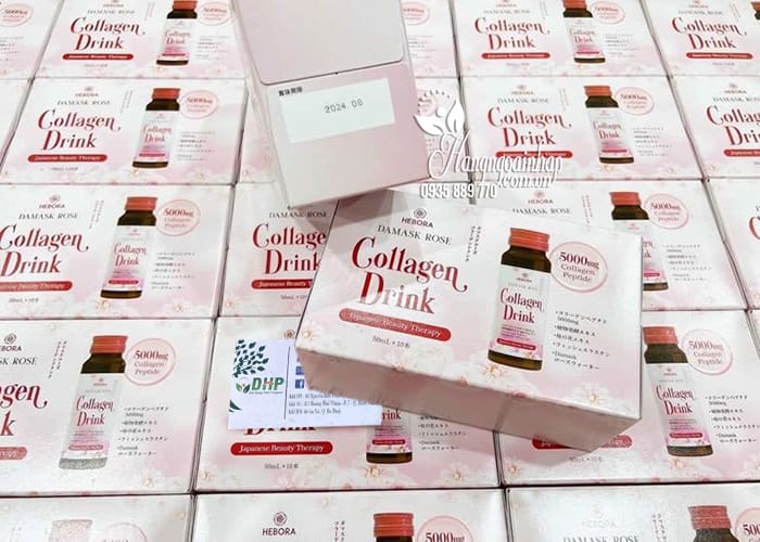 Nước uống Collagen Drink Hebora Damask Rose của Nhật Bản 0