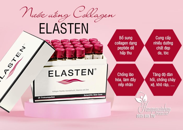 Nước uống Collagen Elasten 28 ống của Đức chống lão hóa 8
