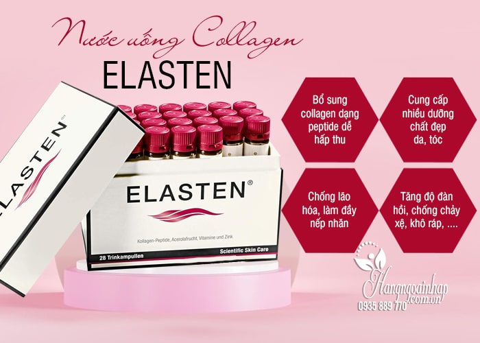 Nước uống Collagen Elasten 28 ống của Đức chống lão hóa 45