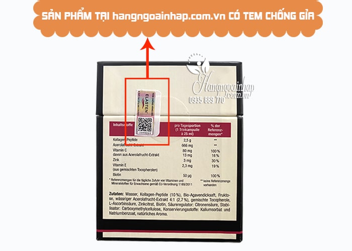 Nước uống Collagen Elasten 28 ống của Đức chống lão hóa 1