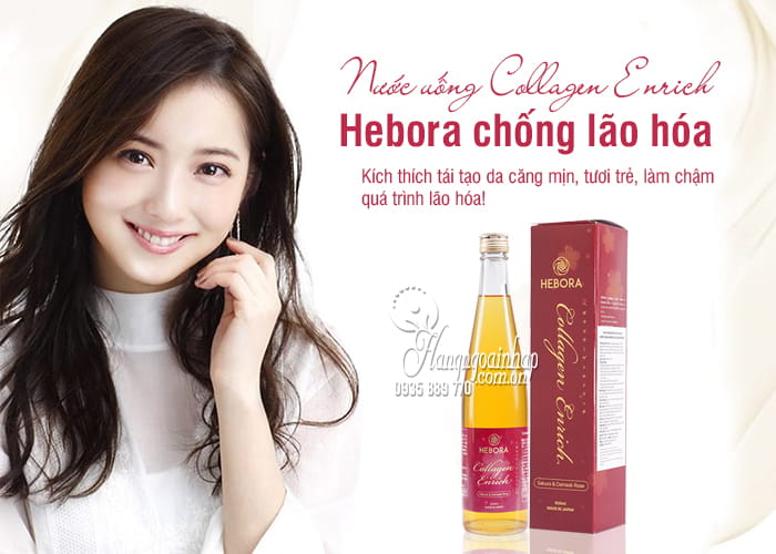 Nước uống Collagen Enrich Hebora 500ml Nhật, chống lão hóa 5