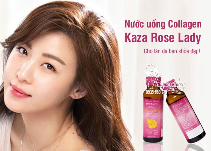 Nước uống Collagen Kaza Rose Lady 5000mg Nhật hộp 10 lọ 9