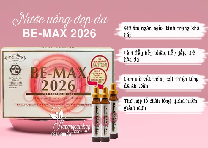 Nước uống đẹp da Be-Max 2026 Nhật, liệu pháp làm đẹp hiện đại 7