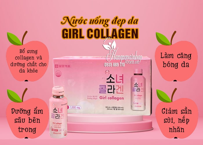 Nước uống đẹp da Girl Collagen 1000mg Hàn Quốc 10 chai 5