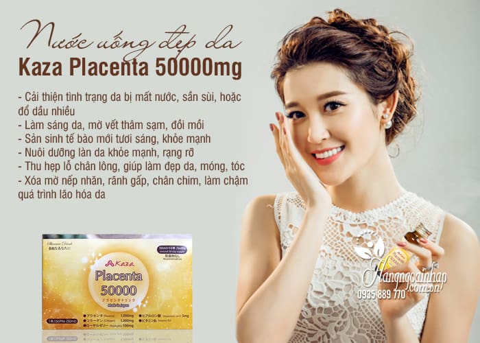 Nước uống đẹp da Kaza Placenta 50000mg 10 chai x 50ml 3