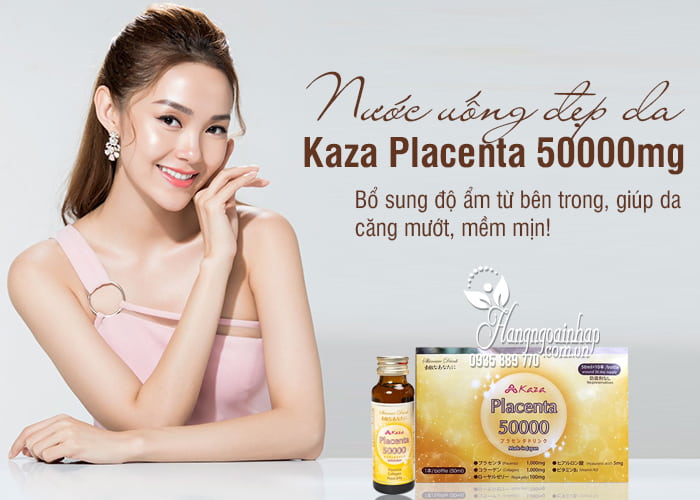 Nước uống đẹp da Kaza Placenta 50000mg 10 chai x 50ml 1