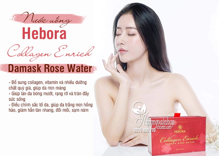 Nước uống Hebora Collagen Enrich Damask Rose Water 2021 7