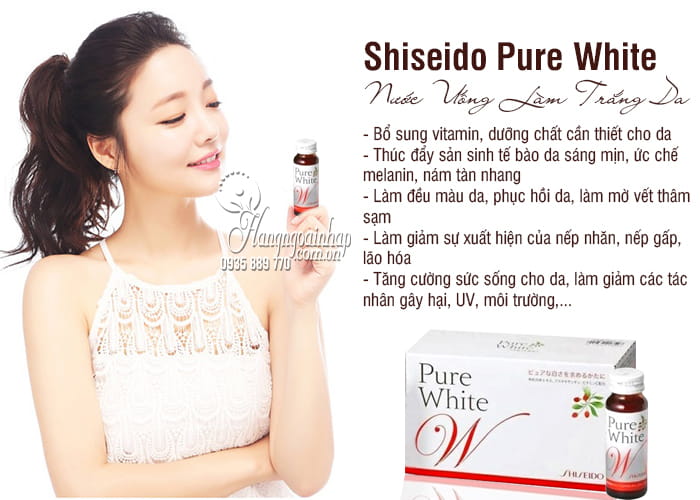 Nước uống shiseido pure white trắng da chính hãng Nhật Bản 7