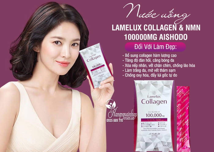 Nước uống Lamelux Collagen & NMN 100000mg Aishodo Nhật 4