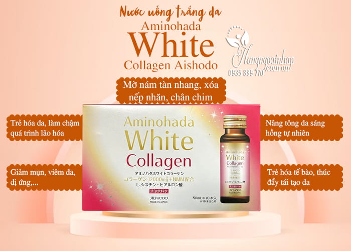 Nước uống trắng da Aminohada White Collagen Aishodo 99