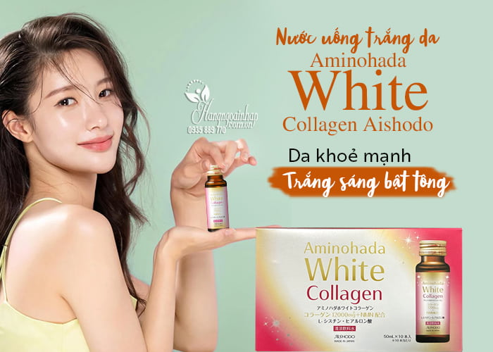 Nước uống trắng da Aminohada White Collagen Aishodo 1