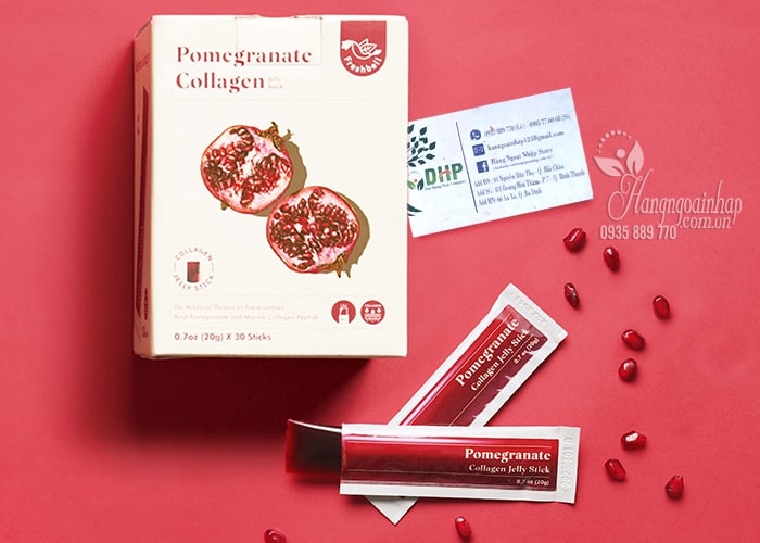 Thạch lựu Pomegranate Collagen Jelly Stick 30 x 20g của Mỹ 1