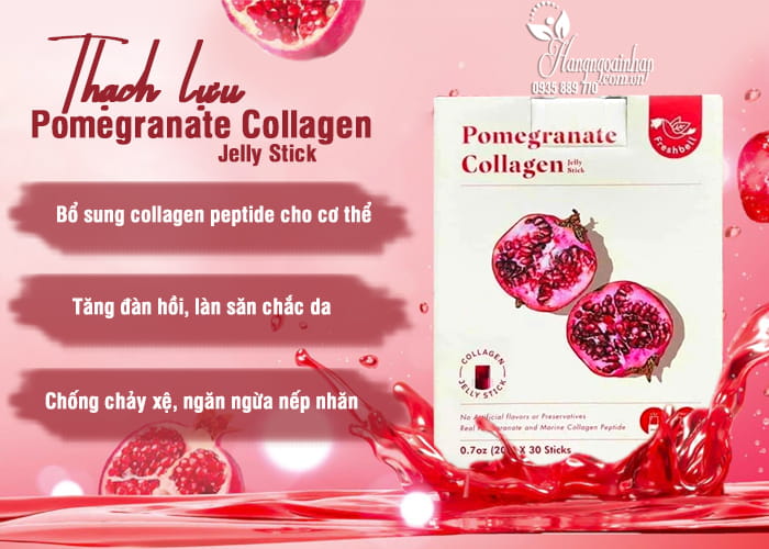 Thạch lựu Pomegranate Collage Jelly Stick 30 x 20g của Mỹ 4