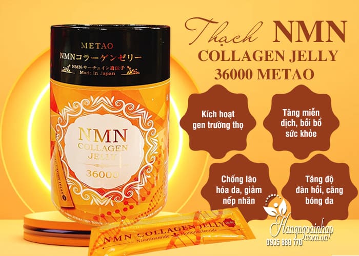 Thạch NMN Collagen Jelly 36000 Metao của Nhật Bản 6